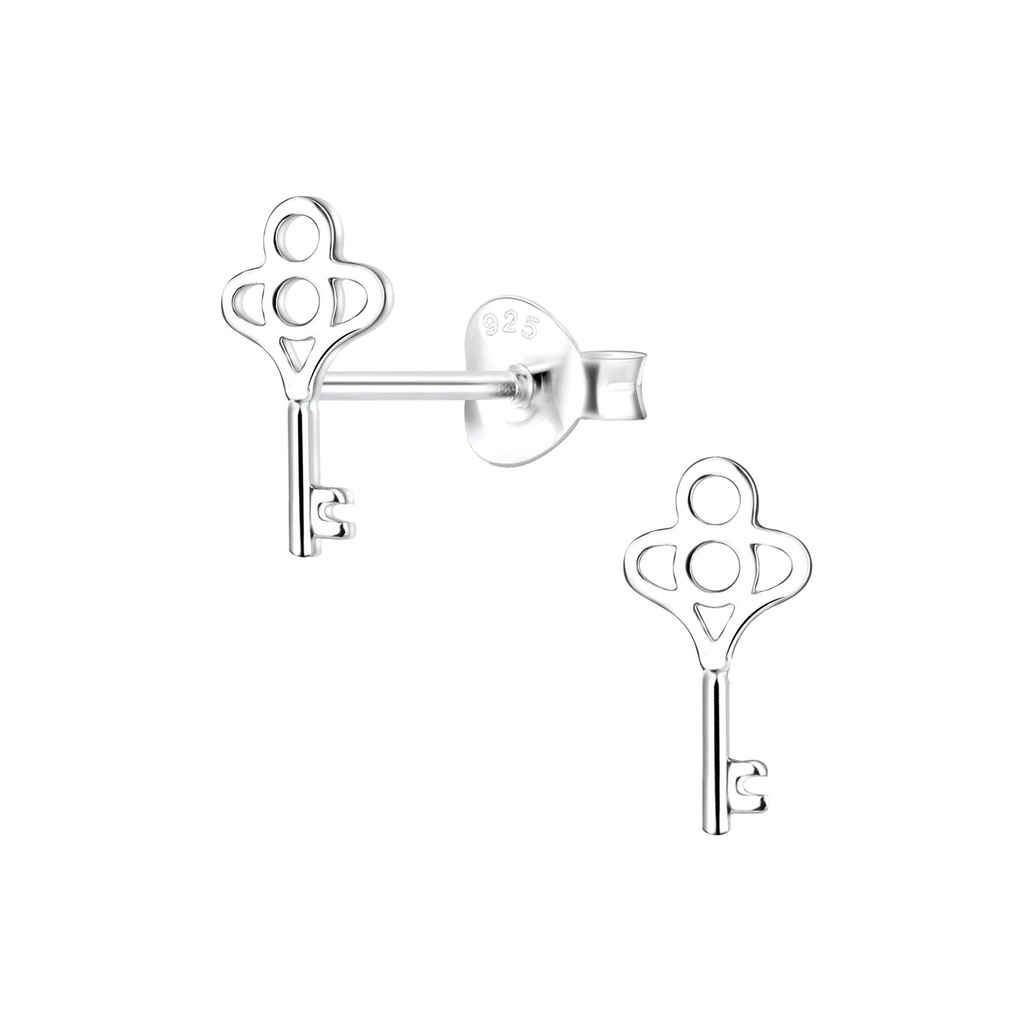 Puces d'oreilles clé en argent