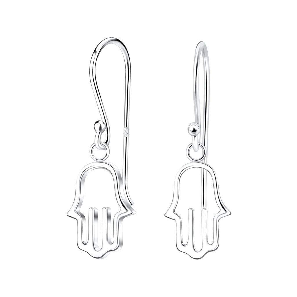 Silver Hamsa Earrings