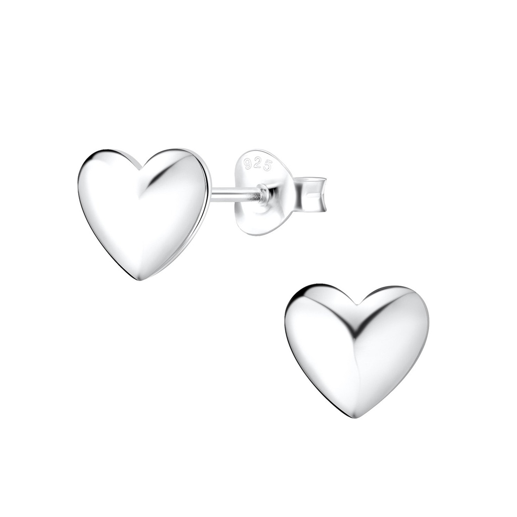 [10014341] Puces d'oreilles cœur en argent