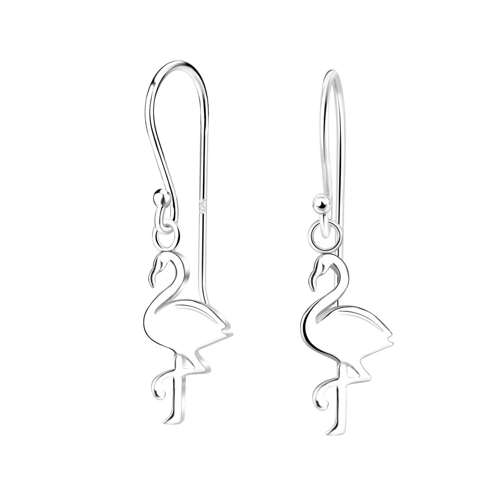 Silver Flamingo Earrings