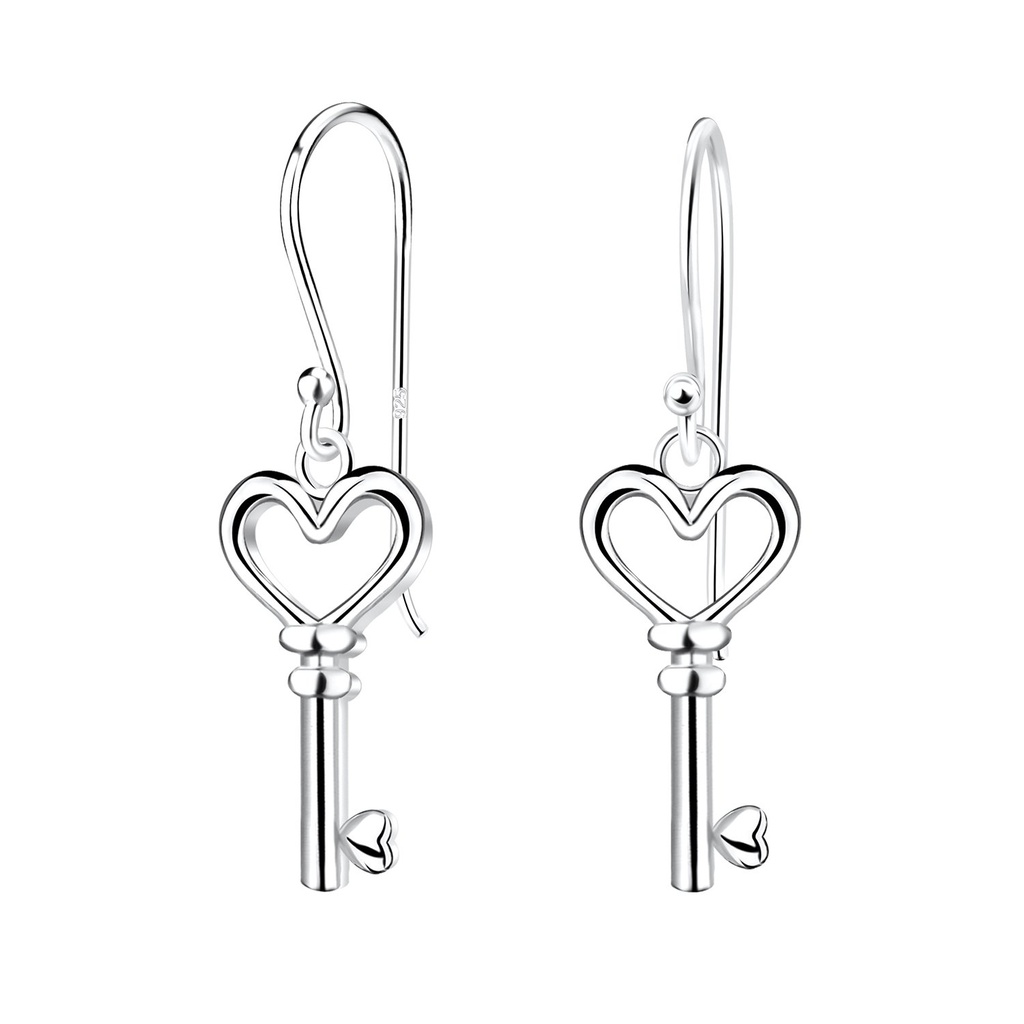 Silver Key Earrings