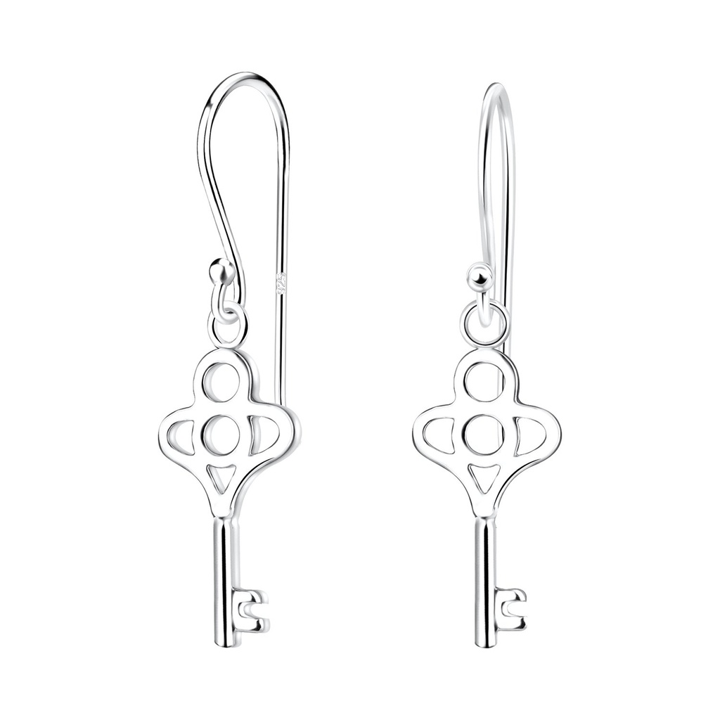 Boucles d'oreilles clé en argent