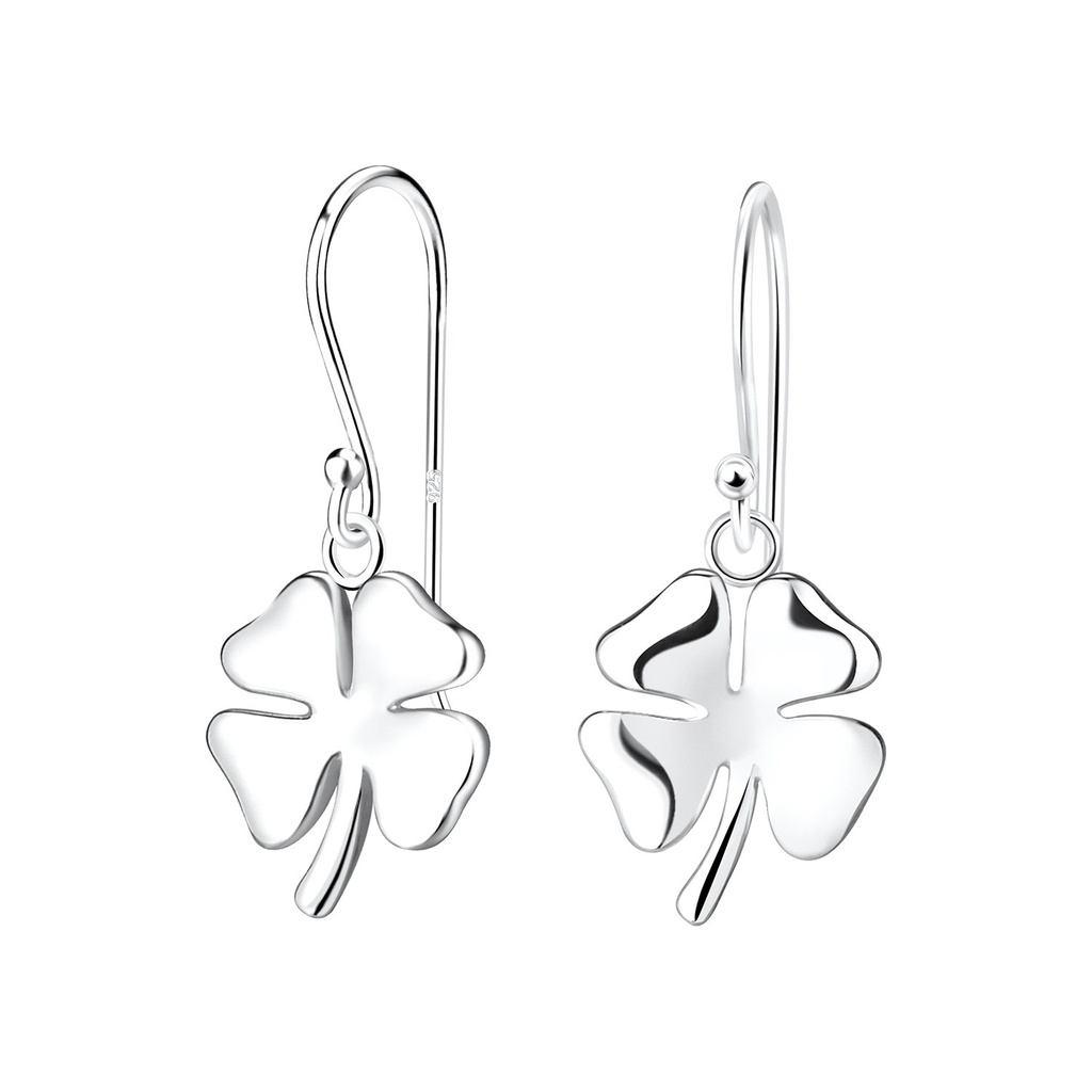 [10014986] Boucles d'oreilles trèfle en argent