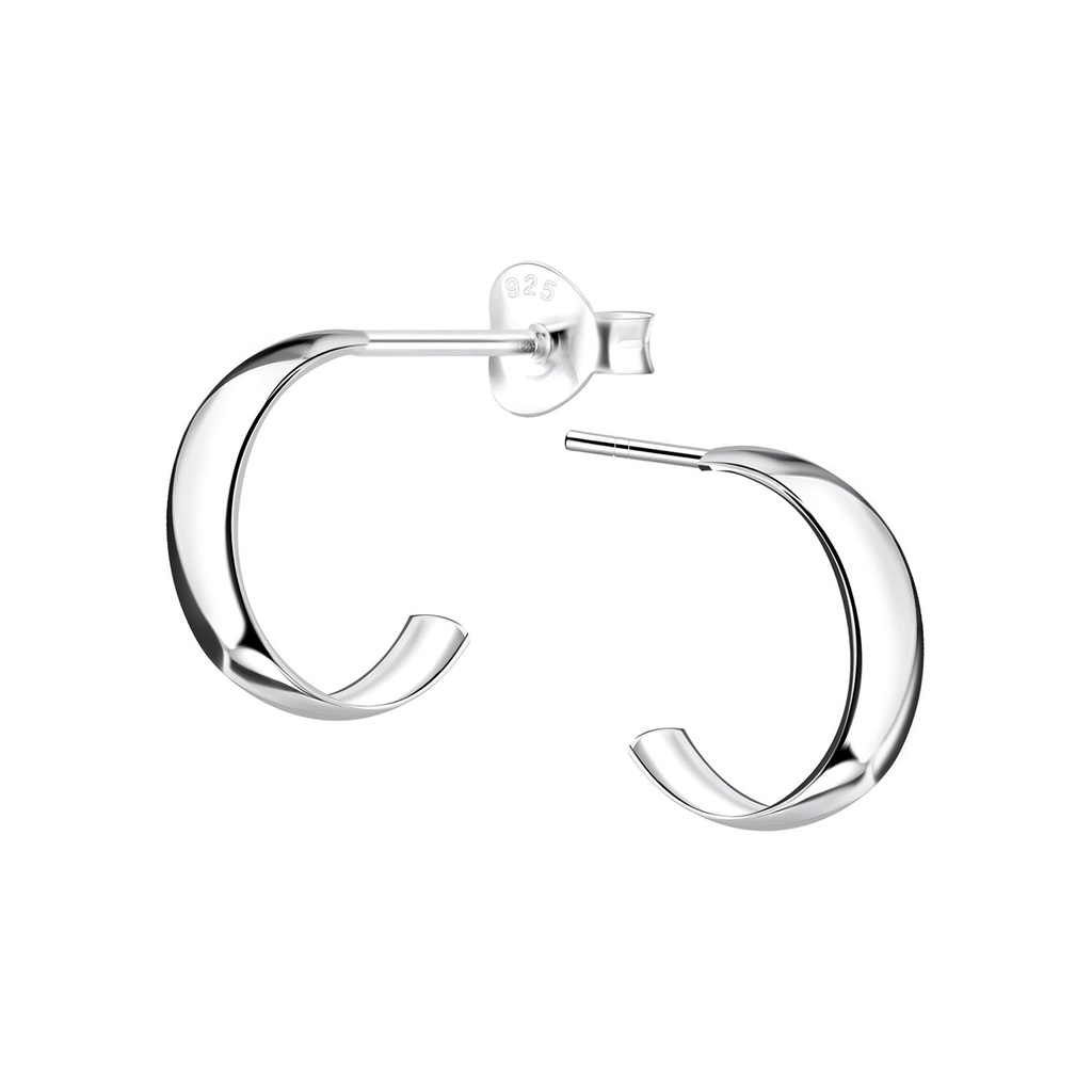 Puces d'oreilles demi-créole en argent