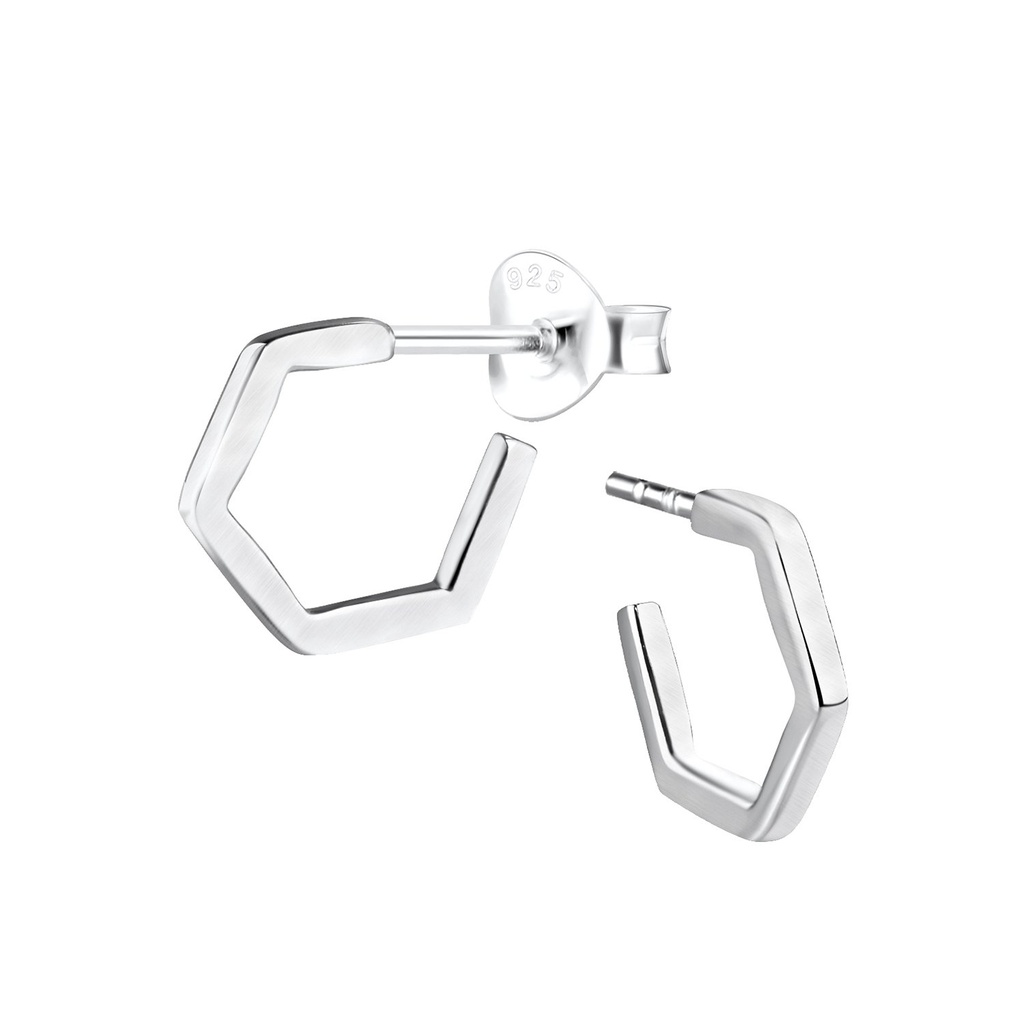 [10015010] Puces d'oreilles demi-créole en argent