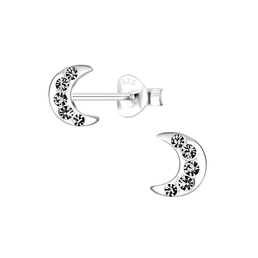Puces d'oreilles lune en argent