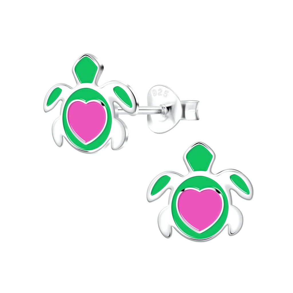 Puces d'oreilles tortue en argent
