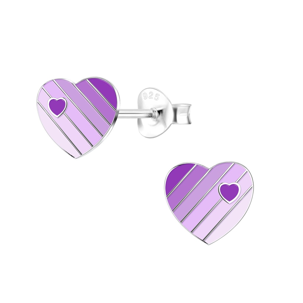 Silver Heart Stud Earrings
