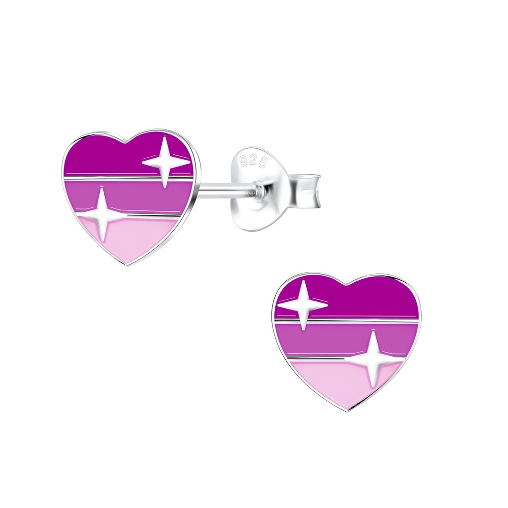 Puces d'oreilles cœur en argent