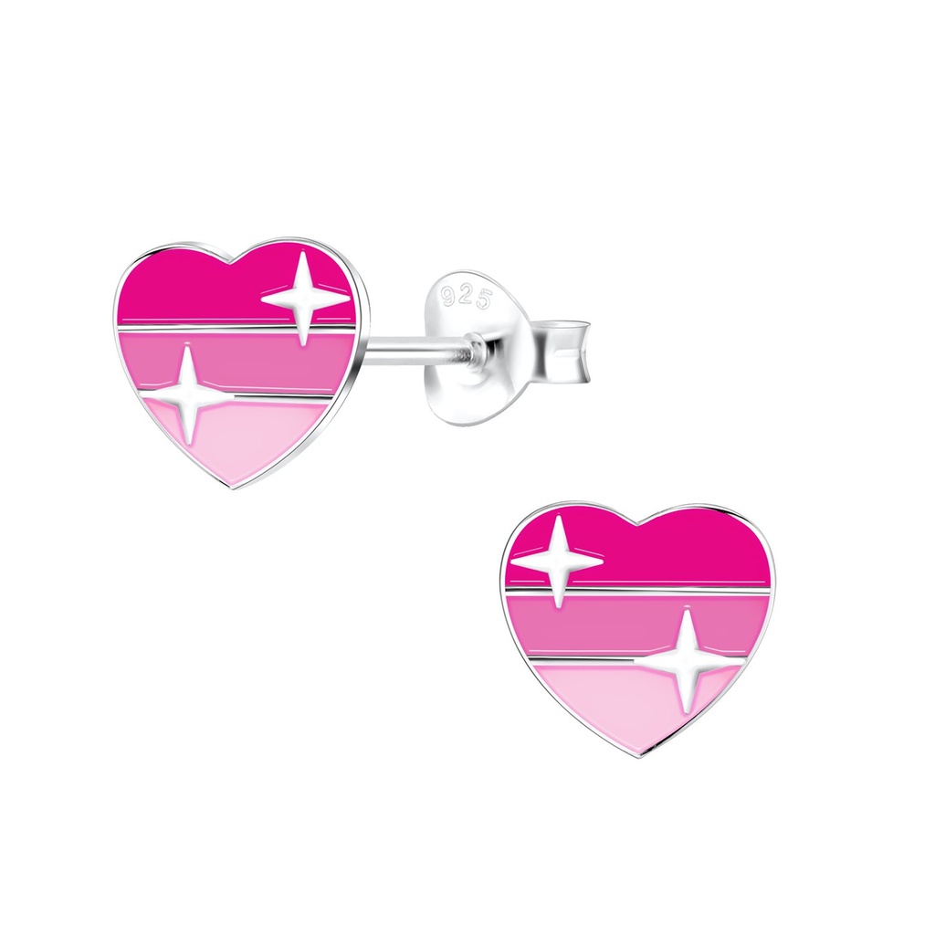 Puces d'oreilles cœur en argent