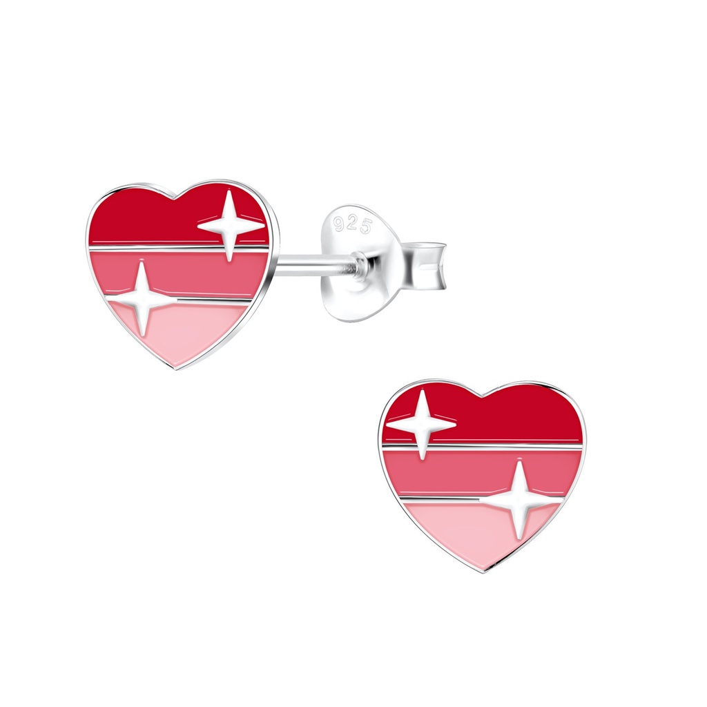 Silver Heart Stud Earrings