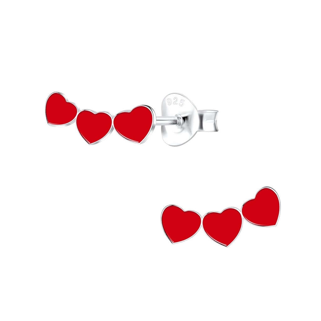 Puces d'oreilles cœur en argent