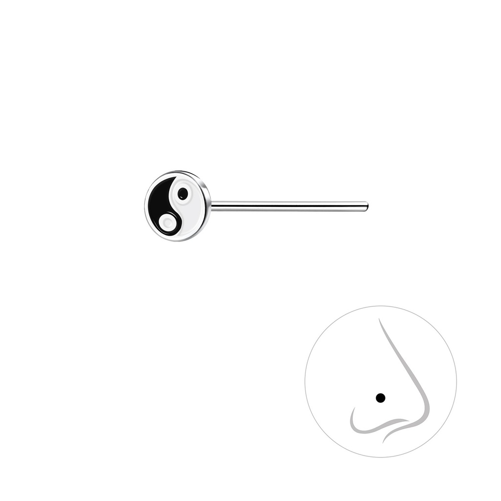 [10015549] Clou de nez yin yang en argent