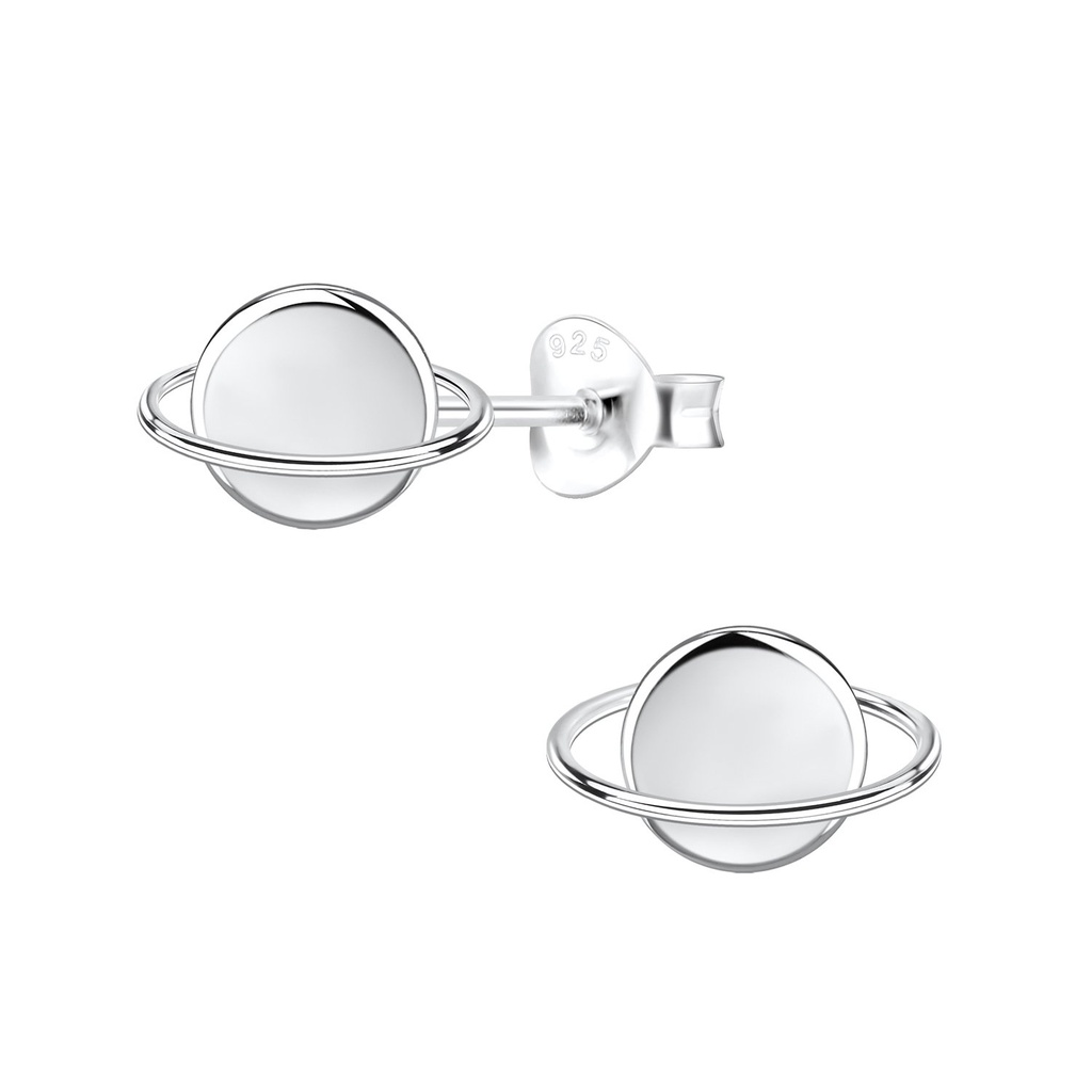 Puces d'oreilles Saturne en argent