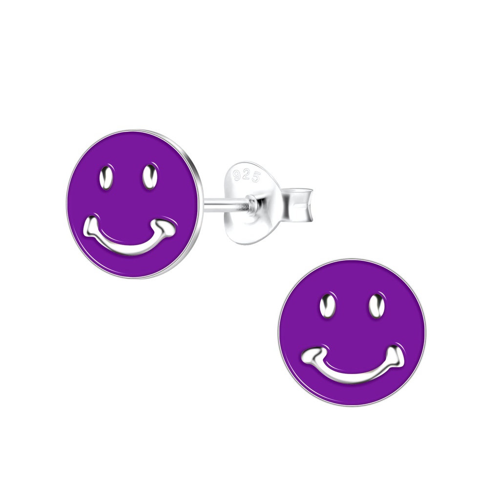 Puces d'oreilles smiley en argent