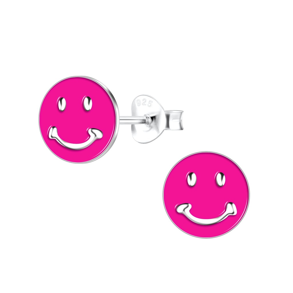 Puces d'oreilles smiley en argent