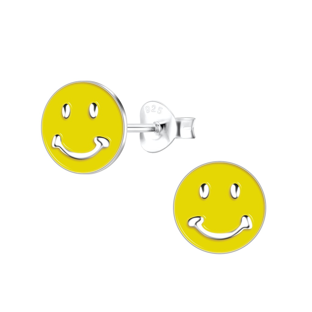 Puces d'oreilles smiley en argent