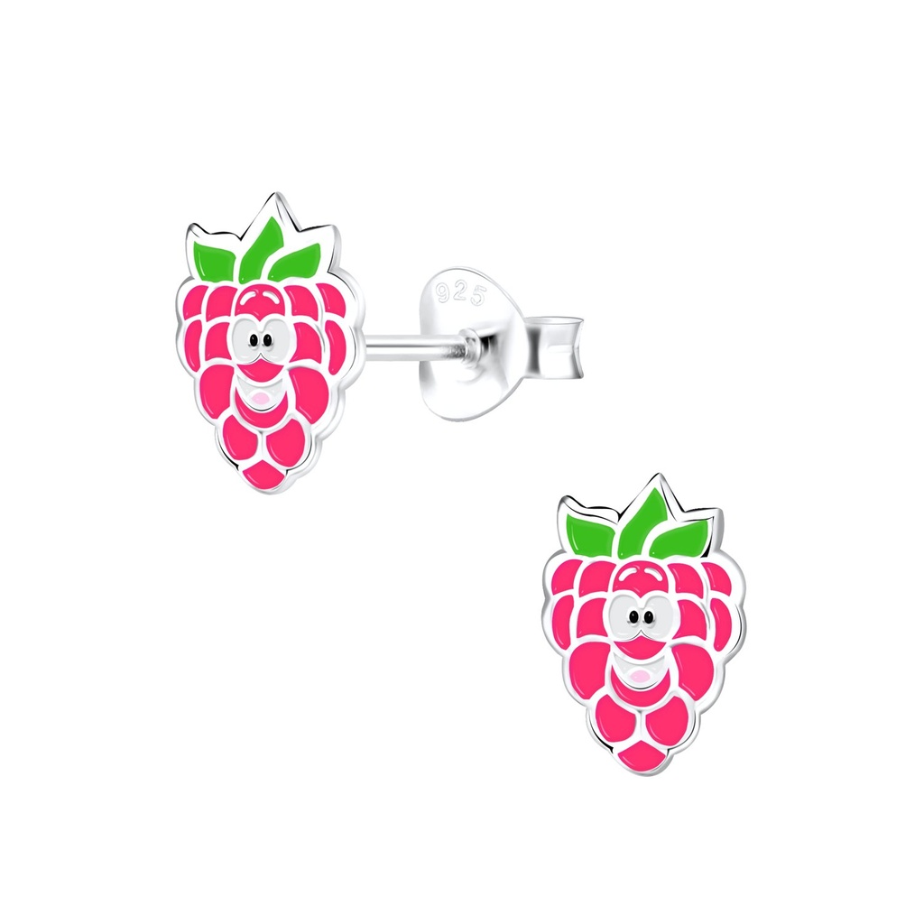 [10012731] Silver Grape Stud Earrings