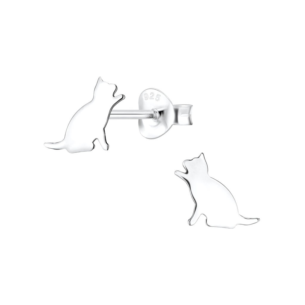 [10012026] Puces d'oreilles chat en argent