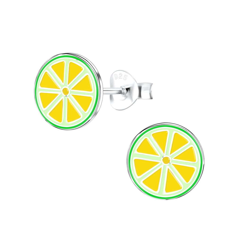 Silver Lime Stud Earrings
