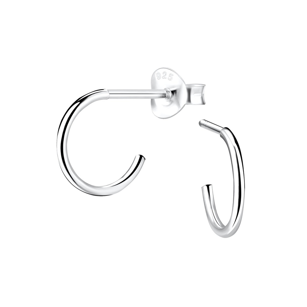 Puces d'oreilles demi-créole en argent