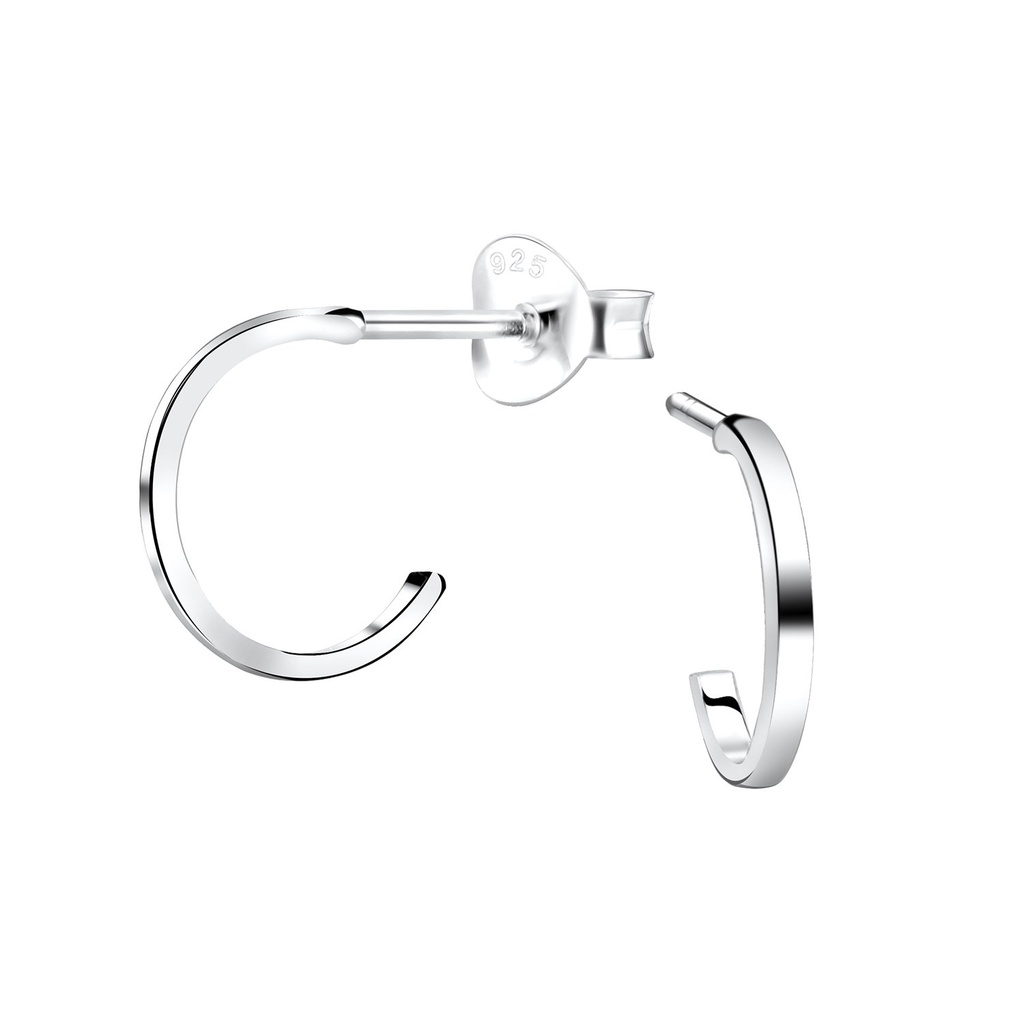 Puces d'oreilles demi-créole en argent