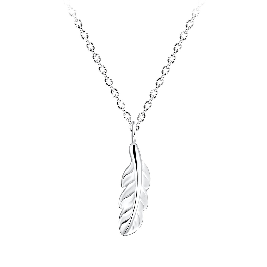 [10014931] Collier plume en argent