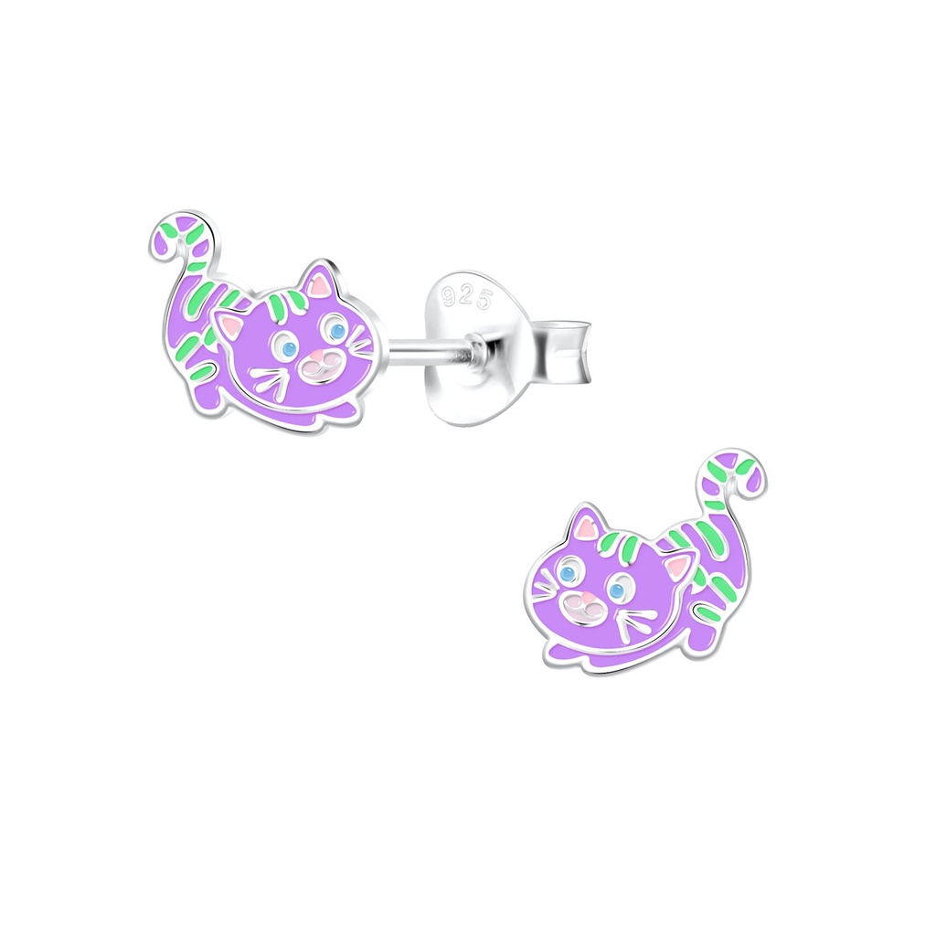 Puces d'oreilles chat en argent