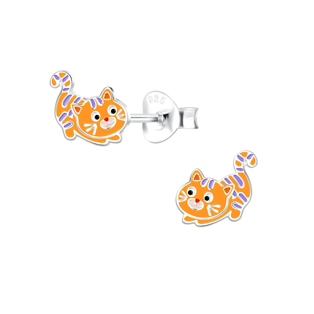 [10014403] Puces d'oreilles chat en argent