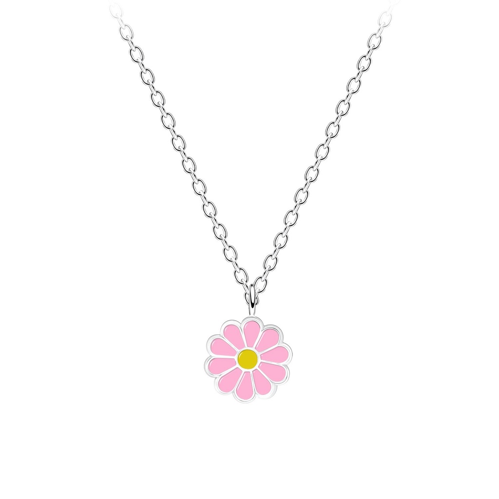 [10013406] Collier fleur marguerite en argent