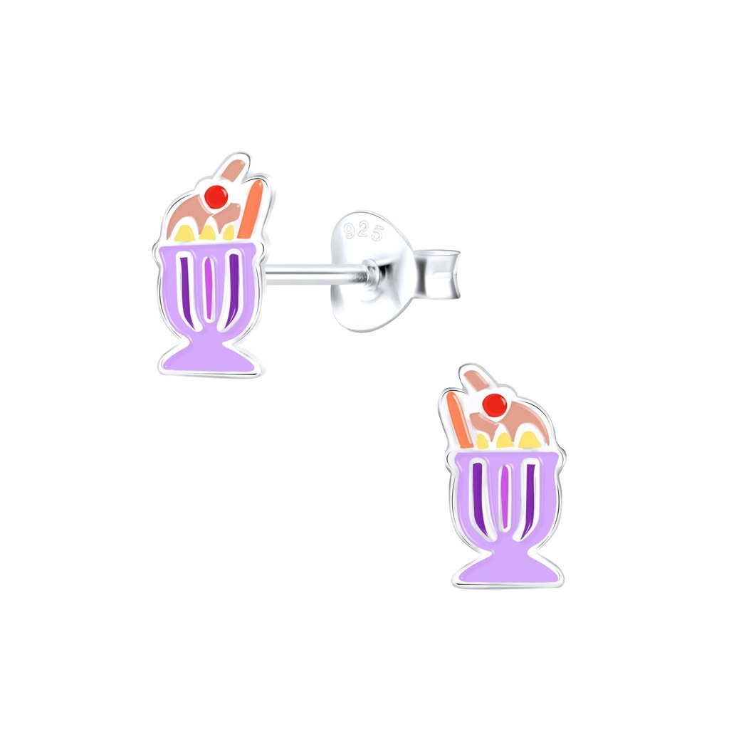 Puces d'oreilles glace en argent