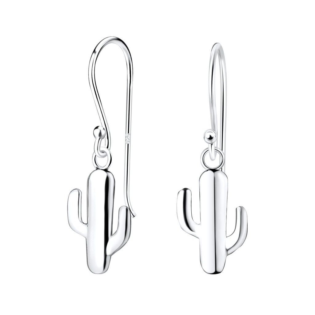Boucles d'oreilles cactus en argent