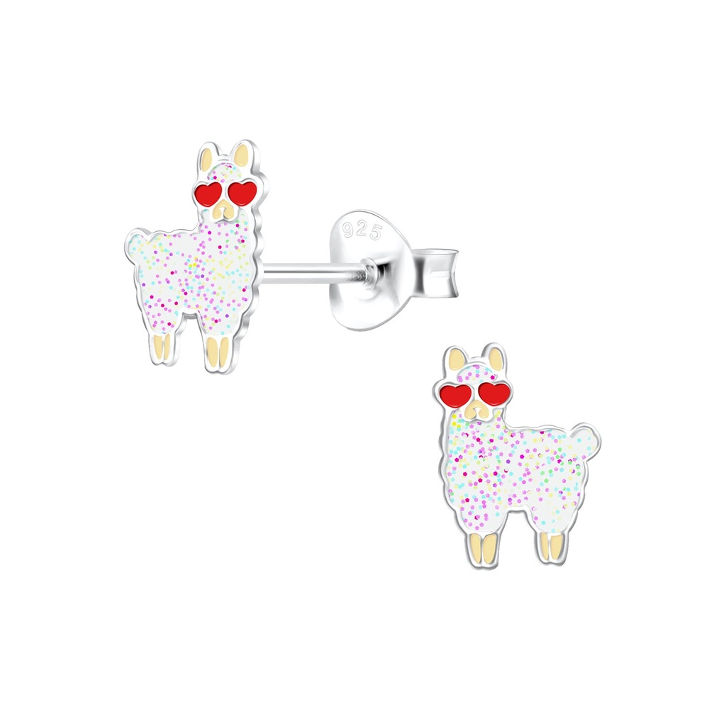 Silver LLama Stud Earrings