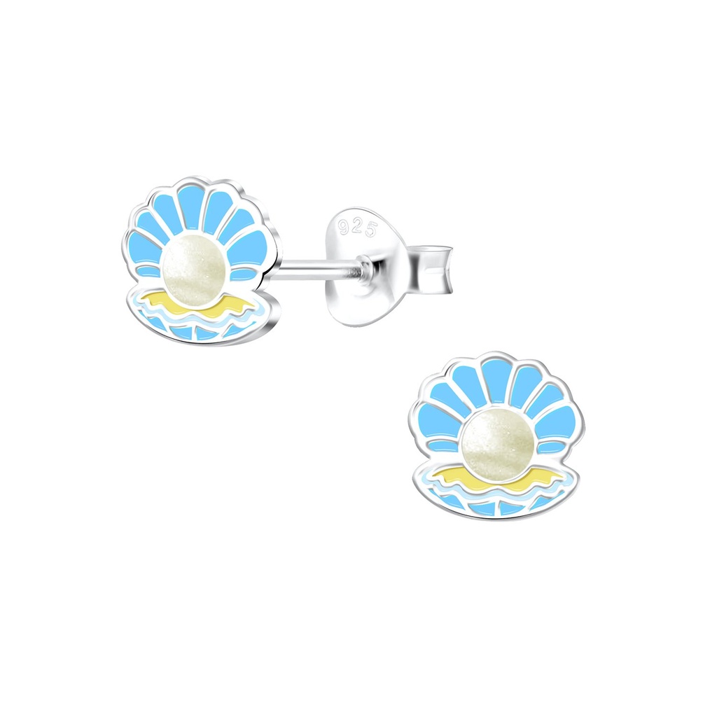 [10014807] Puces d'oreilles coquillage en argent