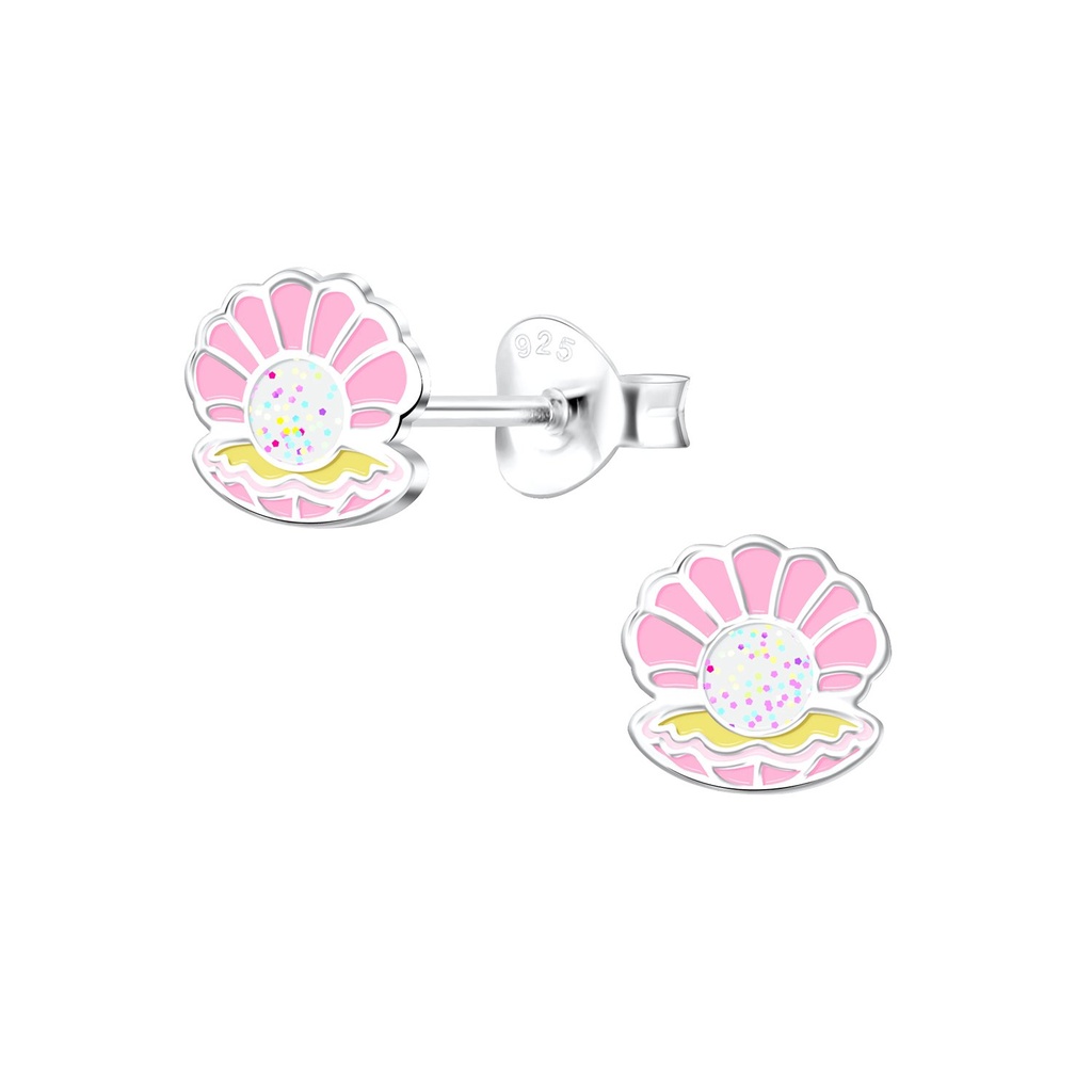 [10014808] Silver Shell Stud Earrings