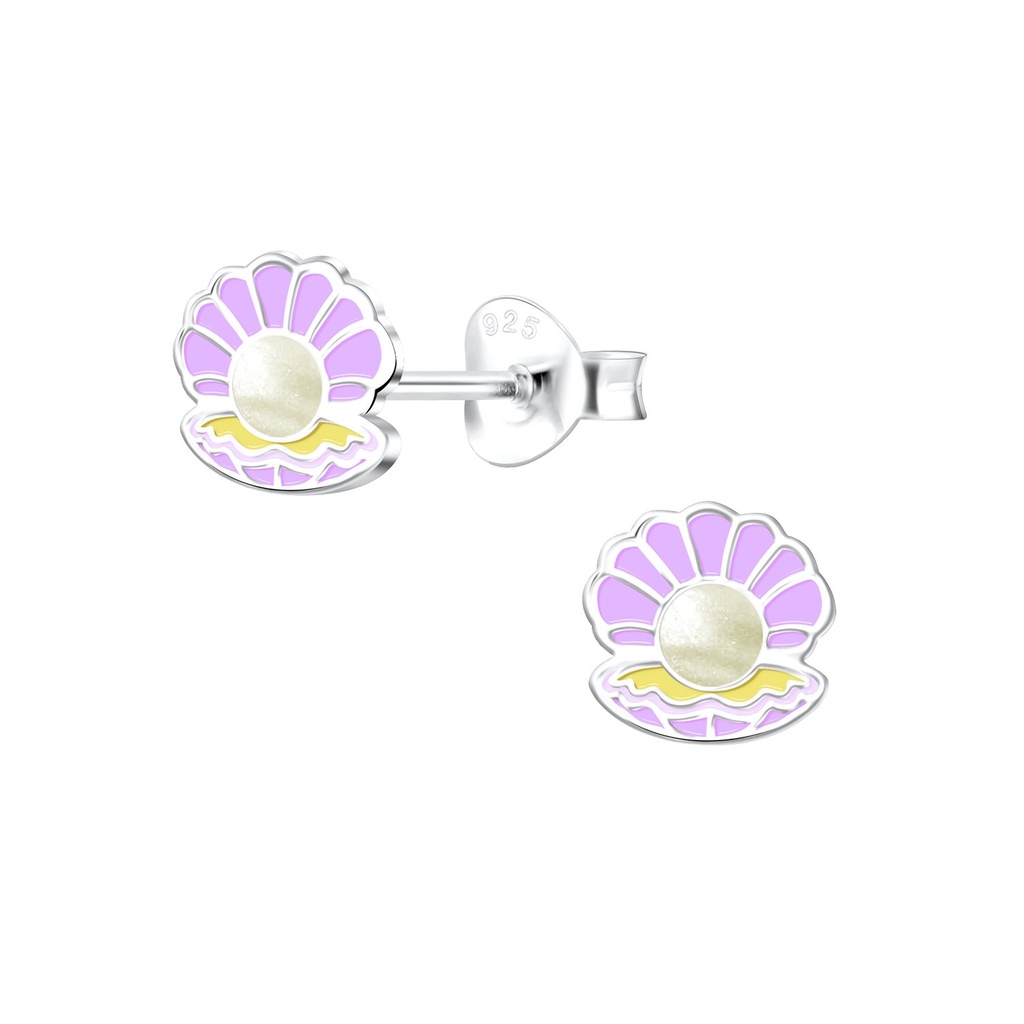 Silver Shell Stud Earrings
