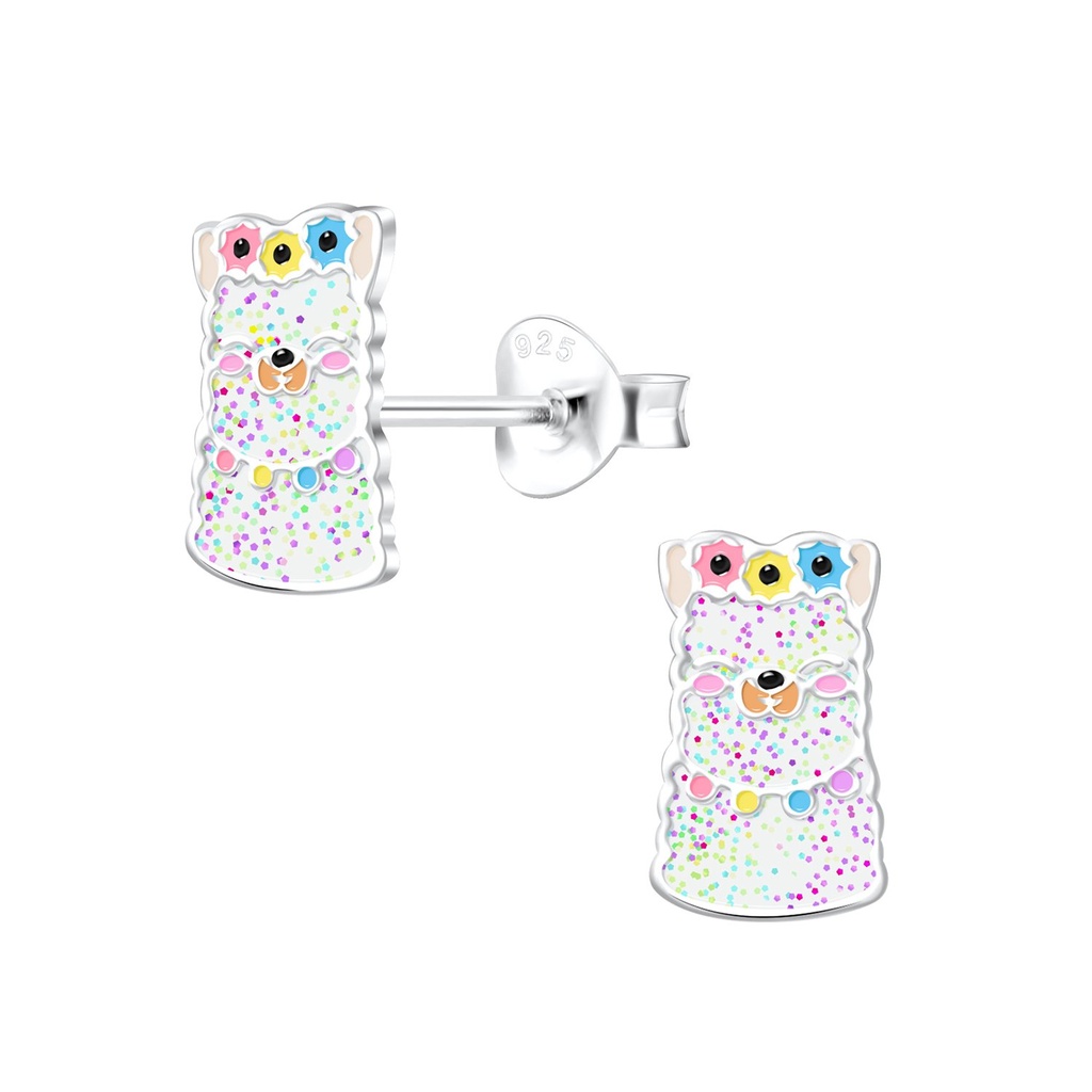 Silver Llama Stud Earrings