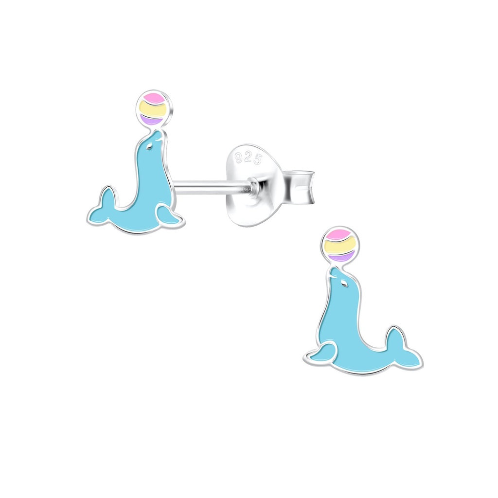 Silver Seal Stud Earrings