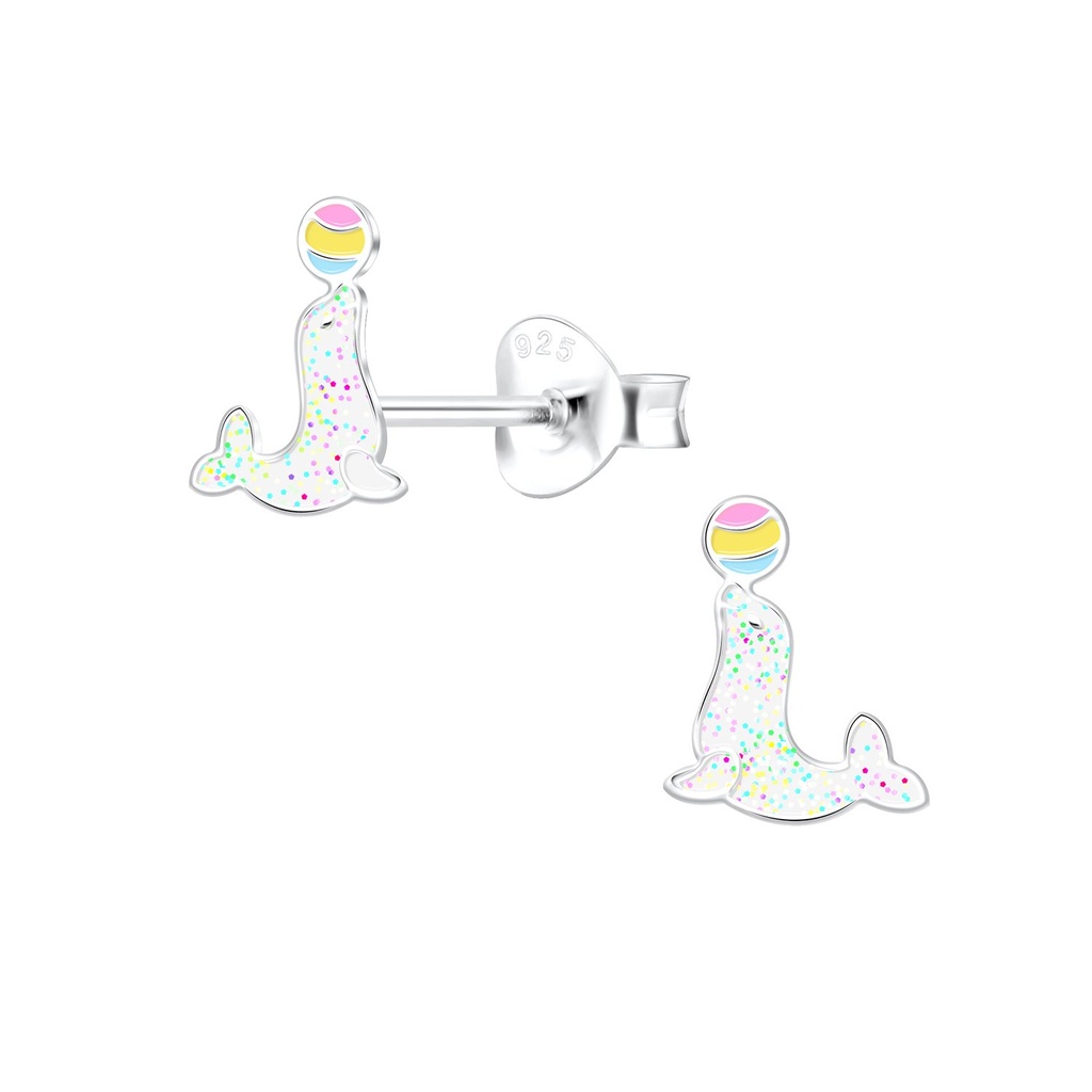 Puces d'oreilles phoque en argent
