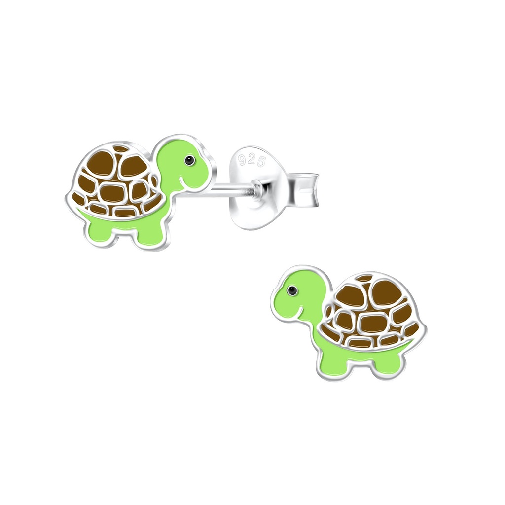 Silver Turtle Stud Earrings