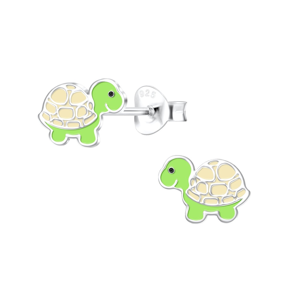 Puces d'oreilles tortue en argent