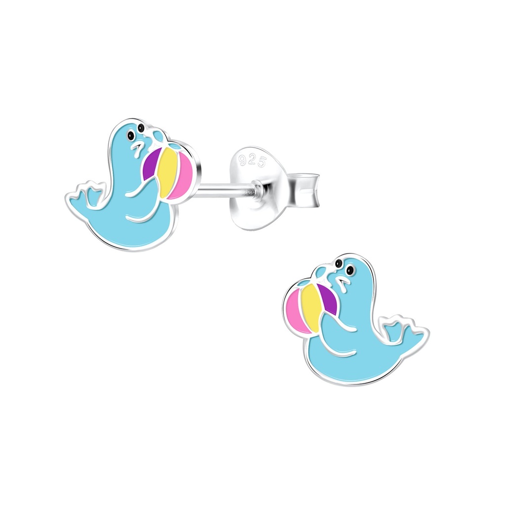 Puces d'oreilles phoque en argent