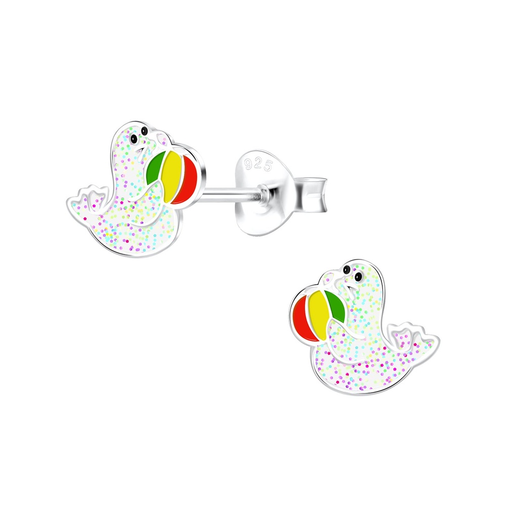 Puces d'oreilles phoque en argent