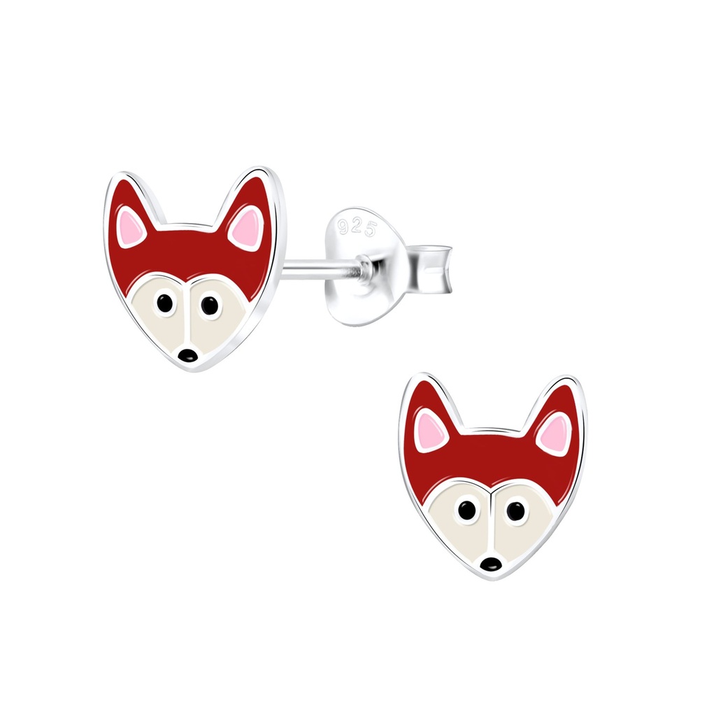 Silver Fox Stud Earrings
