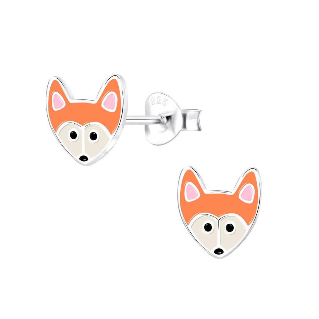 Silver Fox Stud Earrings