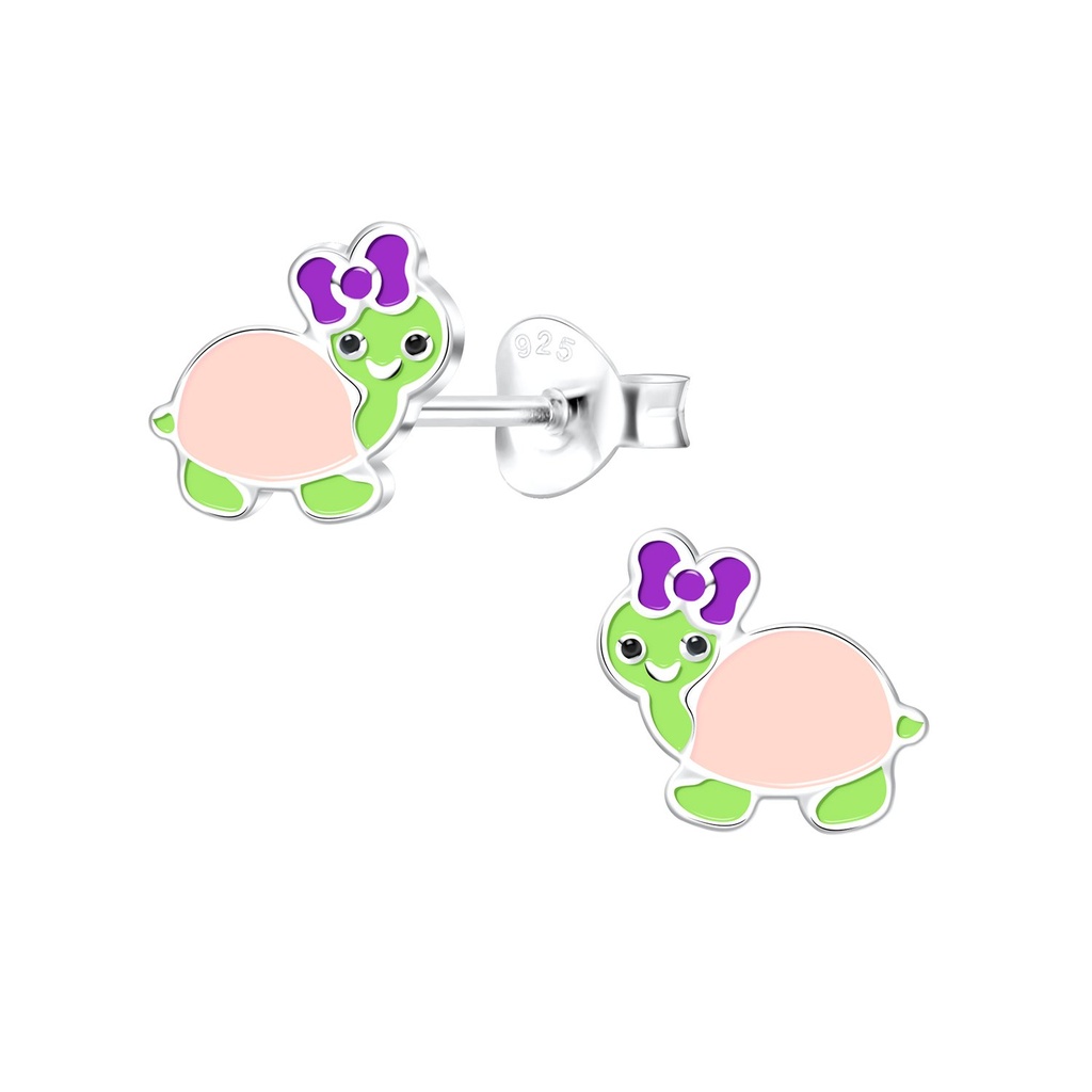 Silver Turtle Stud Earrings