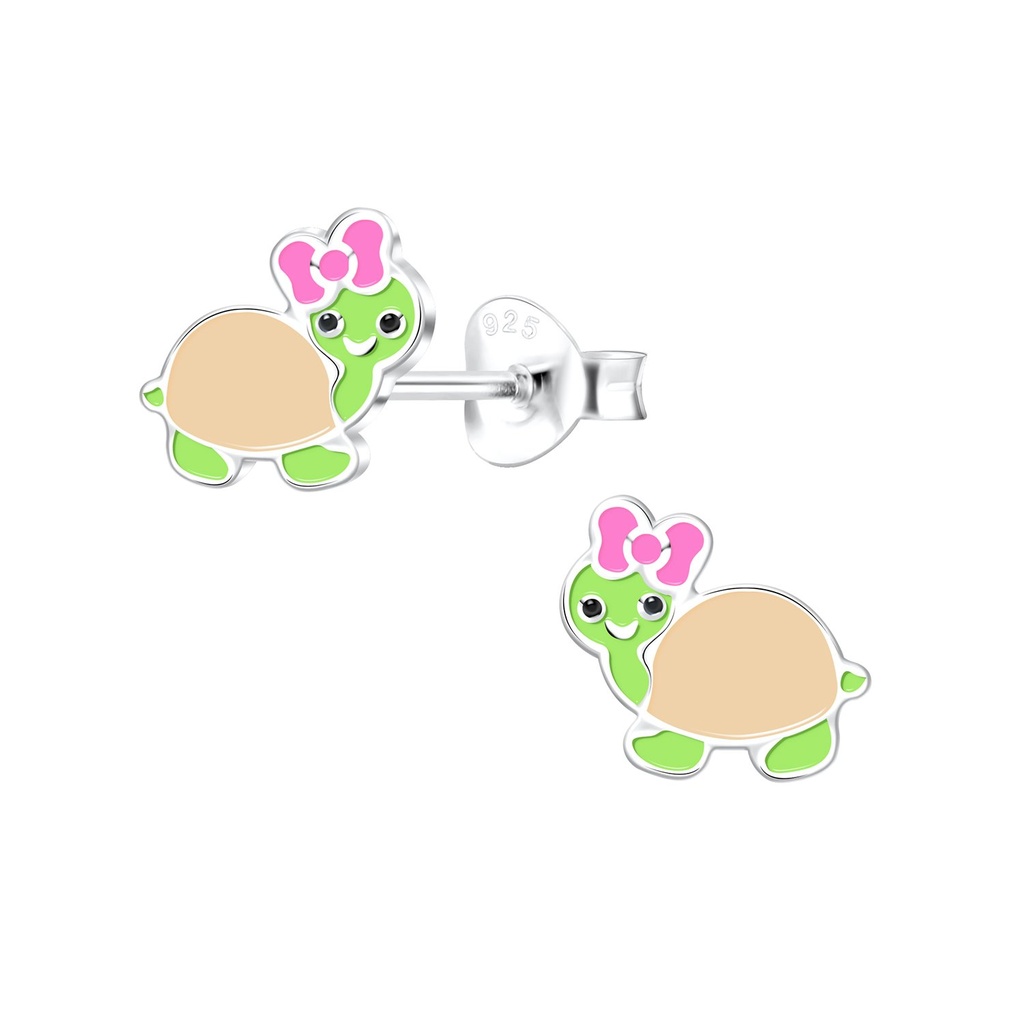 [10014412] Puces d'oreilles tortue en argent