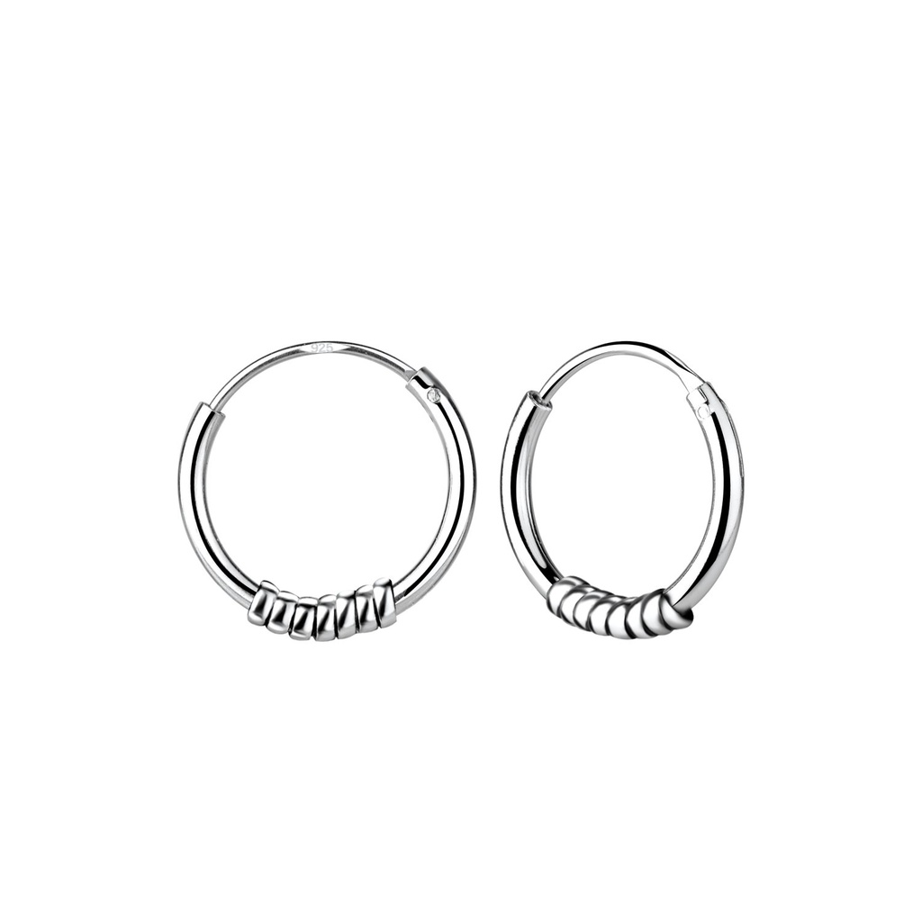 Créoles Bali en argent 12 mm