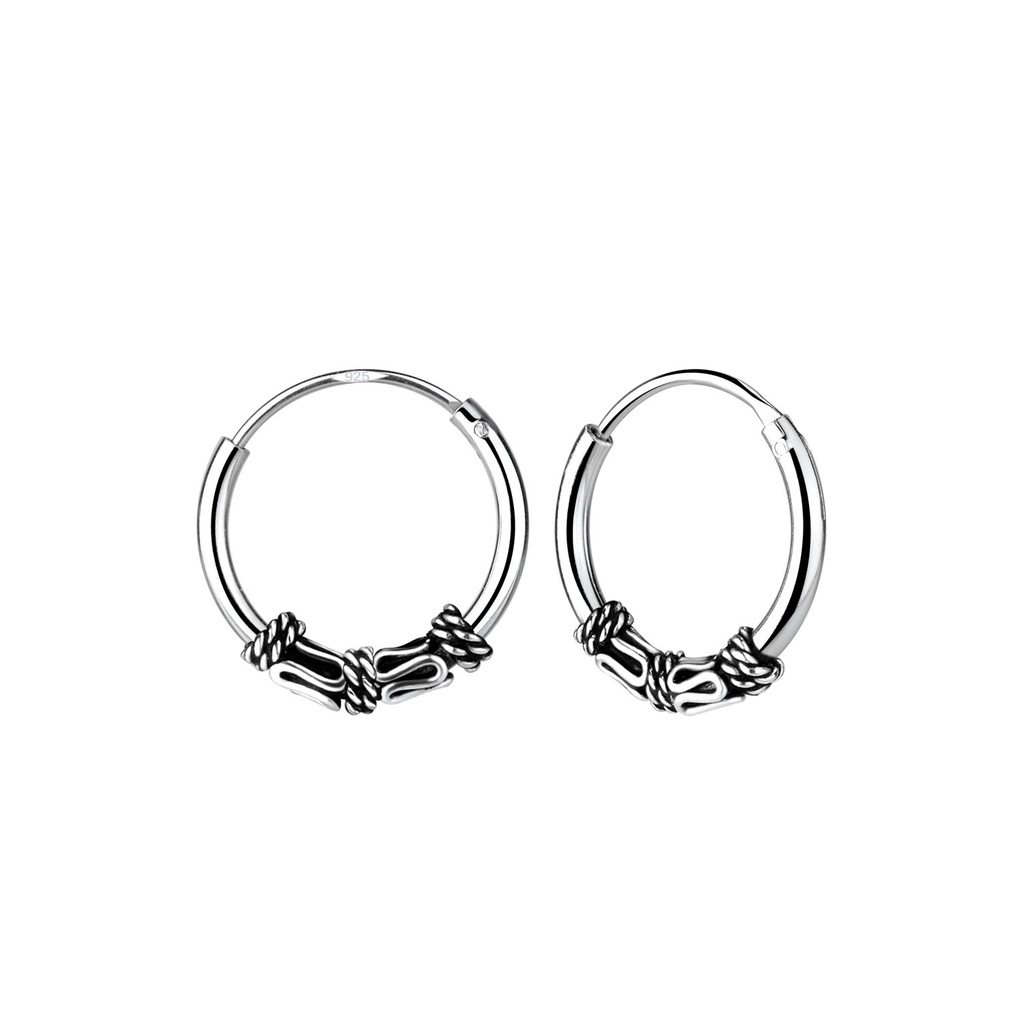 [10013739] Créoles Bali en argent 12 mm