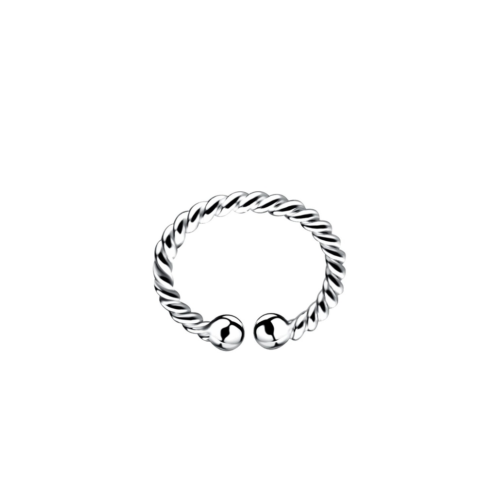 Silver Twisted Ear Cuff